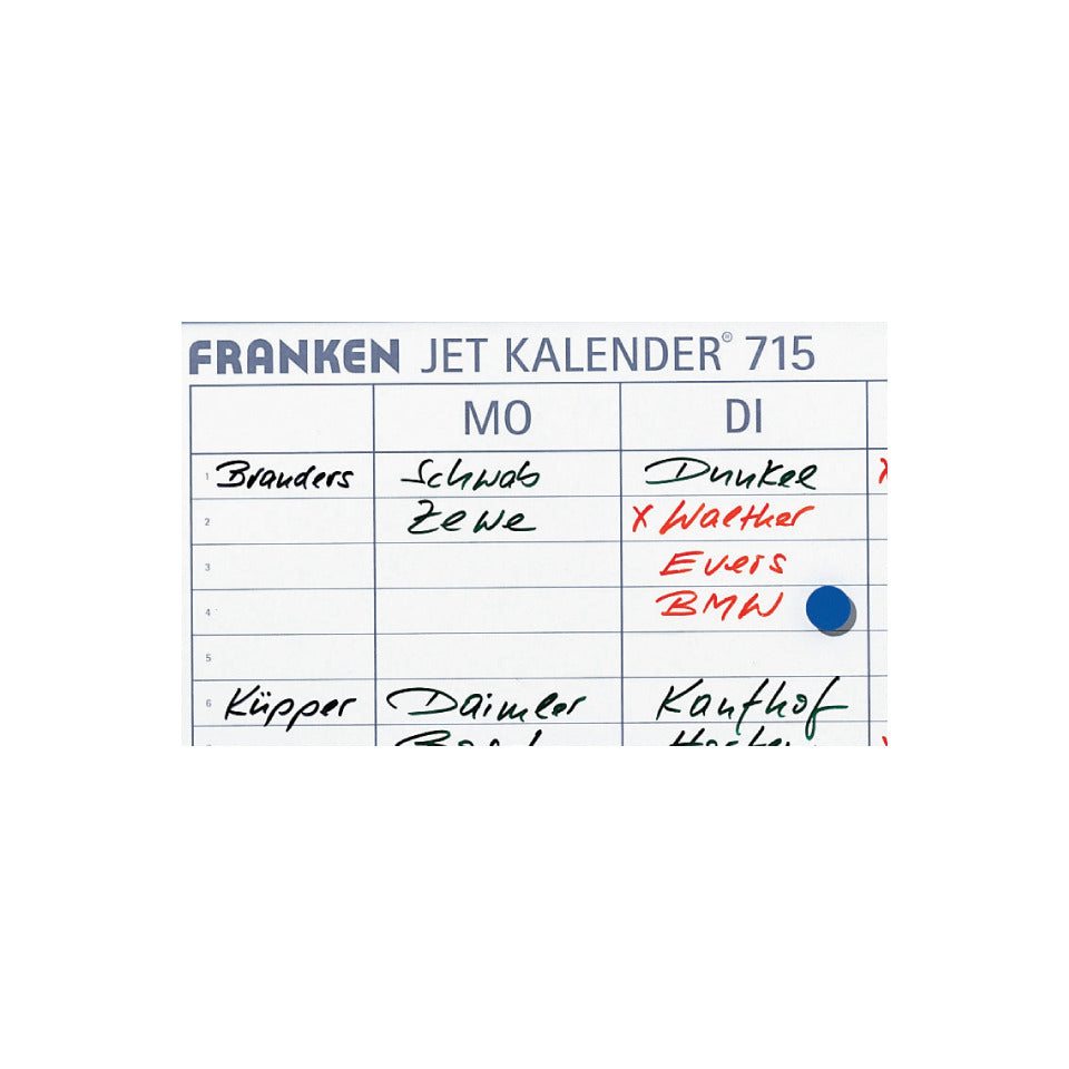 Wochenplaner JetKalender, Planungstafel, 25 Positionen, 900 x 600 mm, hellgrau FRANKEN JK715 FRANKEN JK715 60x90cm
