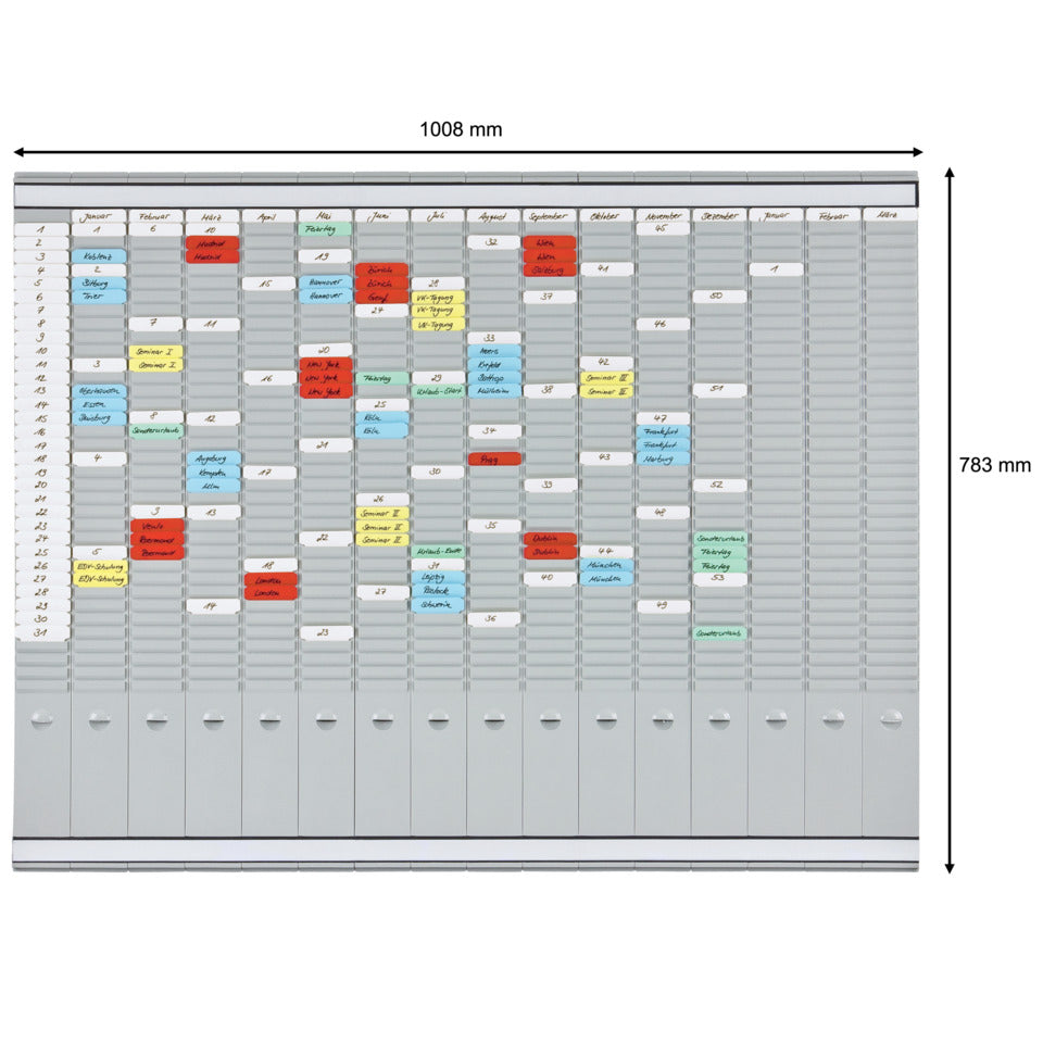 T-Kartentafel, 16 Träger, 35 Schlitze, Kunststoff, für T-Karten Gr. 2, grau   Val-Rex FRANKEN PV1015 FRANKEN PV1015 Val-Rex