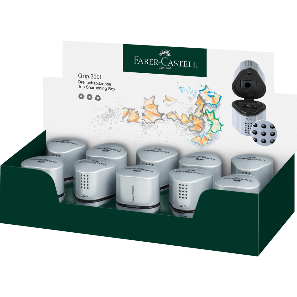 Dosenspitzer Grip 2001 3-fach, silber FABER CASTELL 183800 FABER CASTELL 183800 3 fach
