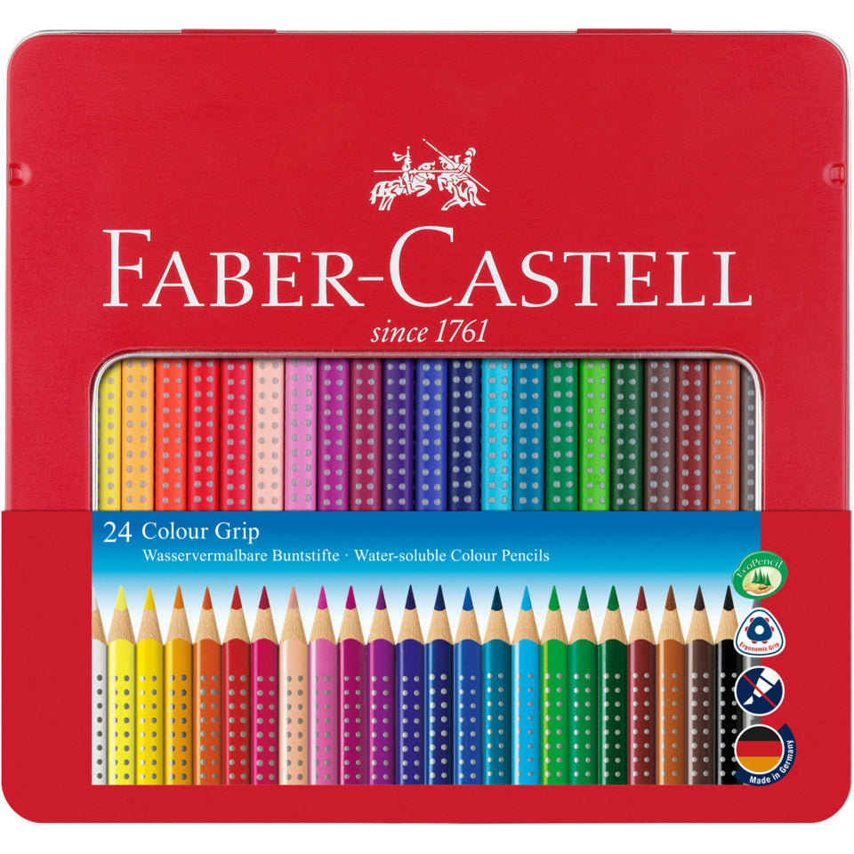 Farbstiftetui Colour Grip, 24er Metalletui FABER CASTELL 112423
