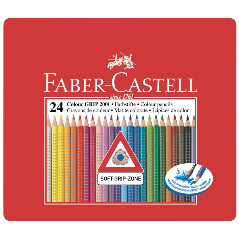 Farbstiftetui Colour Grip, 24er Metalletui FABER CASTELL 112423