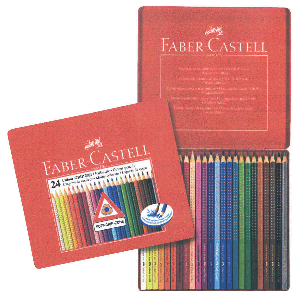 Farbstiftetui Colour Grip, 24er Metalletui FABER CASTELL 112423