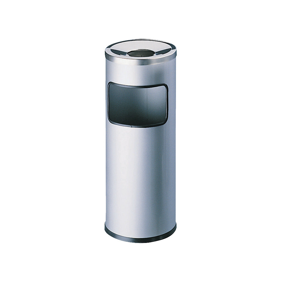 Papierkorb mit Ascher SAFE rund, Metall, 250x630mm (ØxH), 17 l, metallic silber DURABLE 3332 23