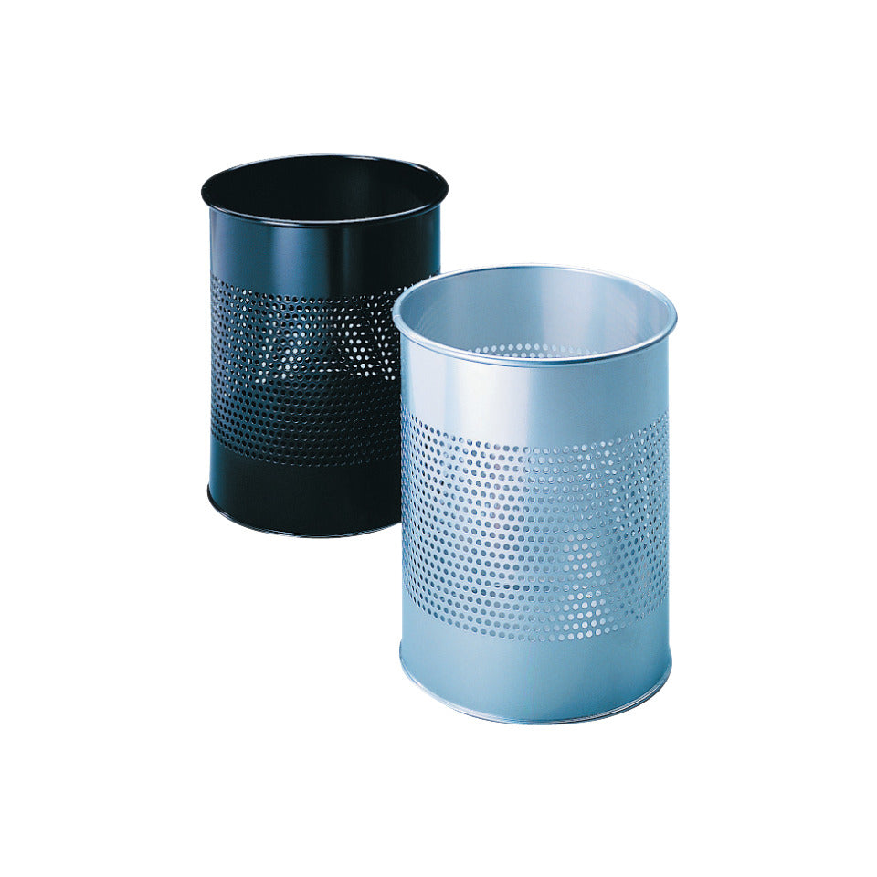 Papierkorb METALL rund 15 P, Stahl, 165 mm Perforationsring, rund, 15l, silbermetallic DURABLE 3310 23 DURABLE 3310 23 /A29000351