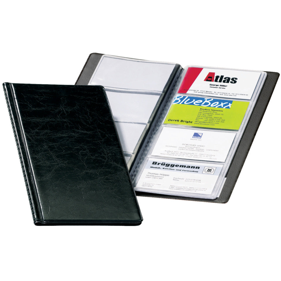 Visitenkartenalbum VISIFIX® für 96 Karten, 25x12cm, schwarz DURABLE 238001 DURABLE 2380 01 Hochformat f. 96 Karten