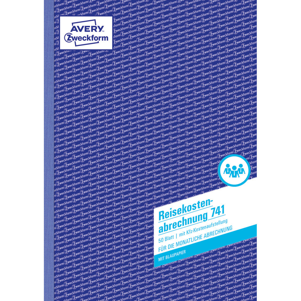 Reisekostenabrechnung, für monatliche Abrechnung, A4, Blaupapier, 50 Blatt AVERY ZWECKFORM 741