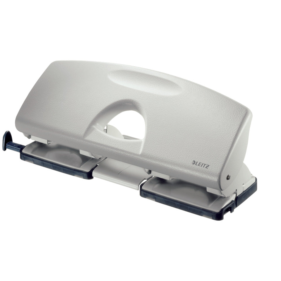 Vierfachlocher 5012, 25 Blatt, Anschlagschiene, Metall, grau LEITZ 5012-00-85