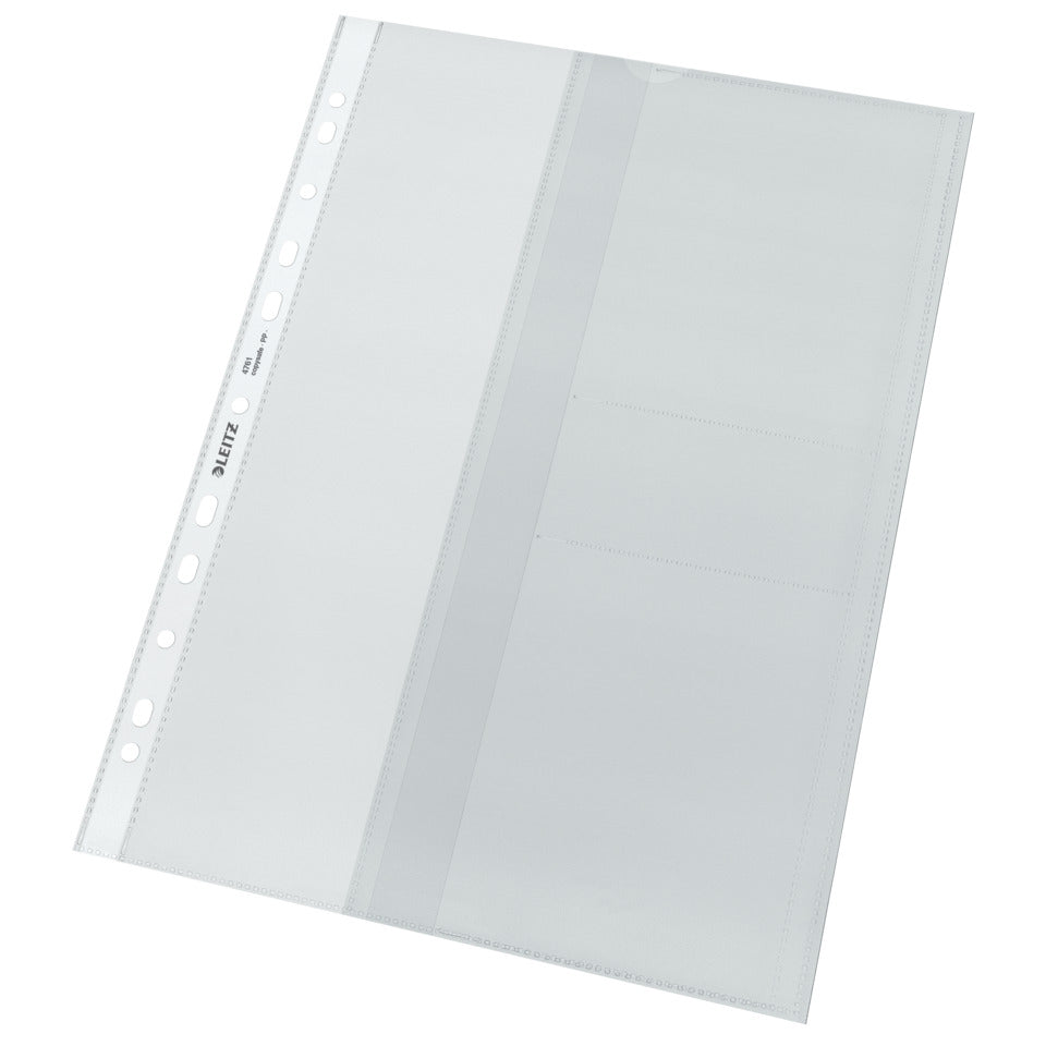 Prospekthülle, A4, PP, genarbt, 5 Stück, farblos LEITZ 4761-30-03 LEITZ 4761-30-03 m.CD Klappe