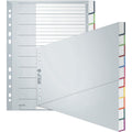 Plastikregister Blanko, A4, schräg, PP, 10 Blatt, grau LEITZ 12700000 LEITZ 12700000 Plastik schräg