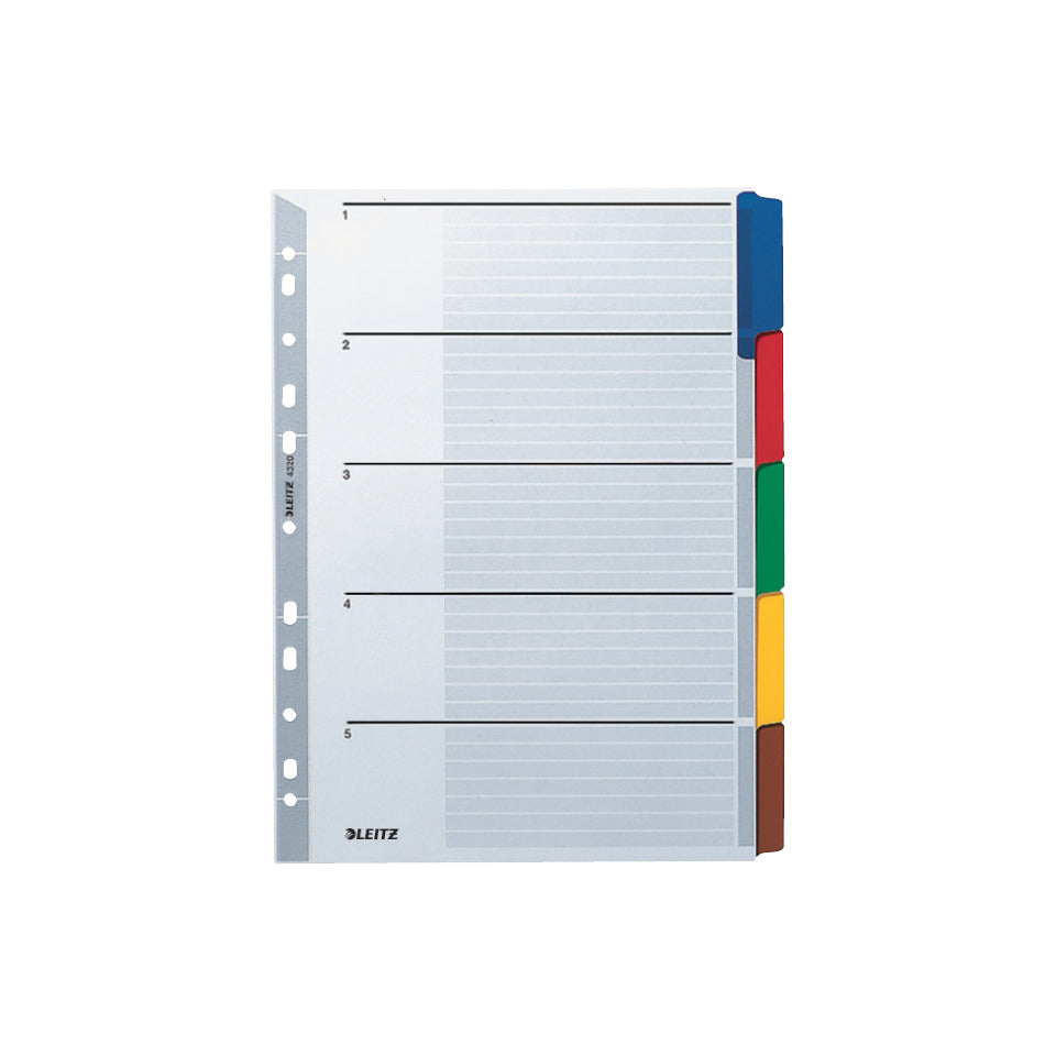 Kartonregister Blanko, A4, Karton, 5 Blatt, grau LEITZ 4320-00-00 LEITZ 4320-00-00 Karton fbg.Tabs