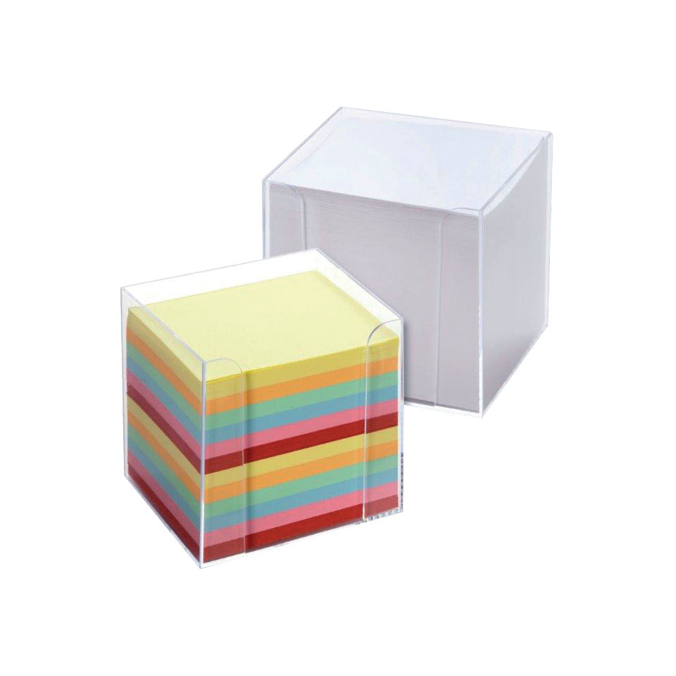 Zettelbox, 9 x 9 x 9cm, glasklar FOLIA 9900 FOLIA 9900 weiss