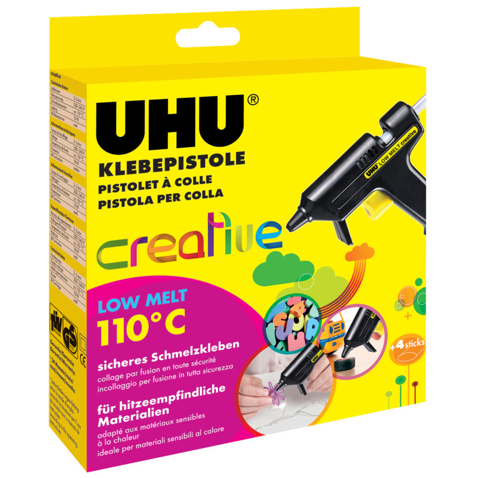 Klebepistole creative LOW MELT 110°C, inkl. 4 Klebepatrone, schwarz UHU 48610 UHU 48610 Schmelzkleber
