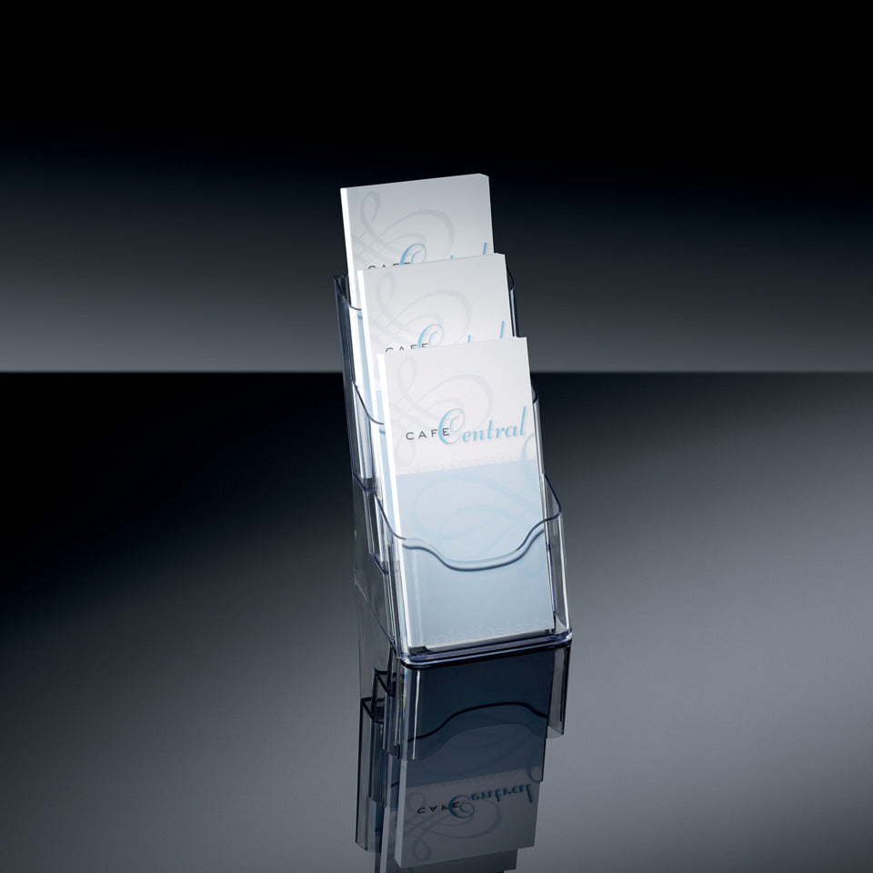 Tischprospekthalter Acryl, DL, 3 Fächer, transparent SIGEL LH133 SIGEL LH133 Tisch Acryl