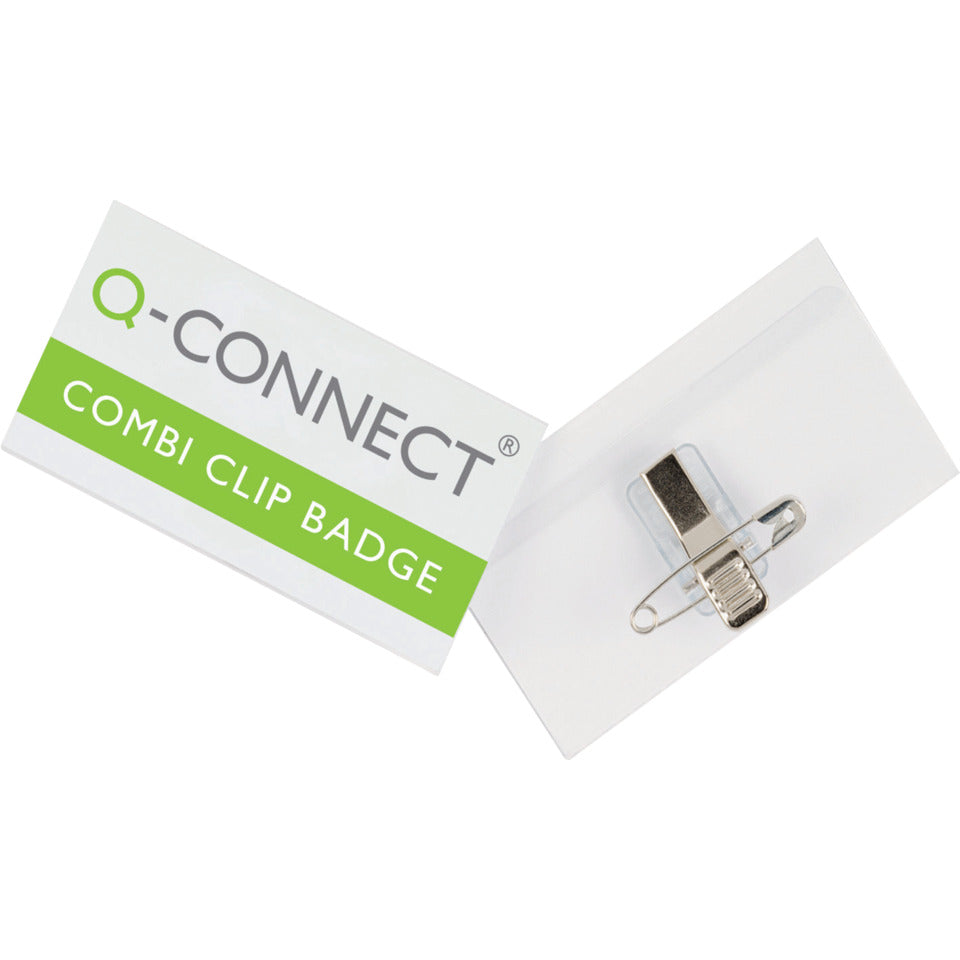 Namensschild mit Klammer, 90x54mm, 50 Stück Q-CONNECT KF01567 Q-CONNECT KF01567 50ST m.Kombikl