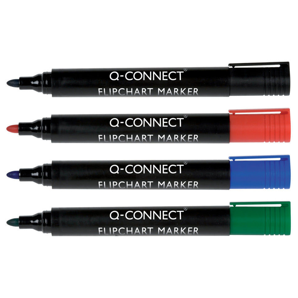 Flipchartmarker, 2-3mm, Rundspitze, 4 Stück, sortiert Q-CONNECT KF01551 Q-CONNECT KF01551  Rundspitze