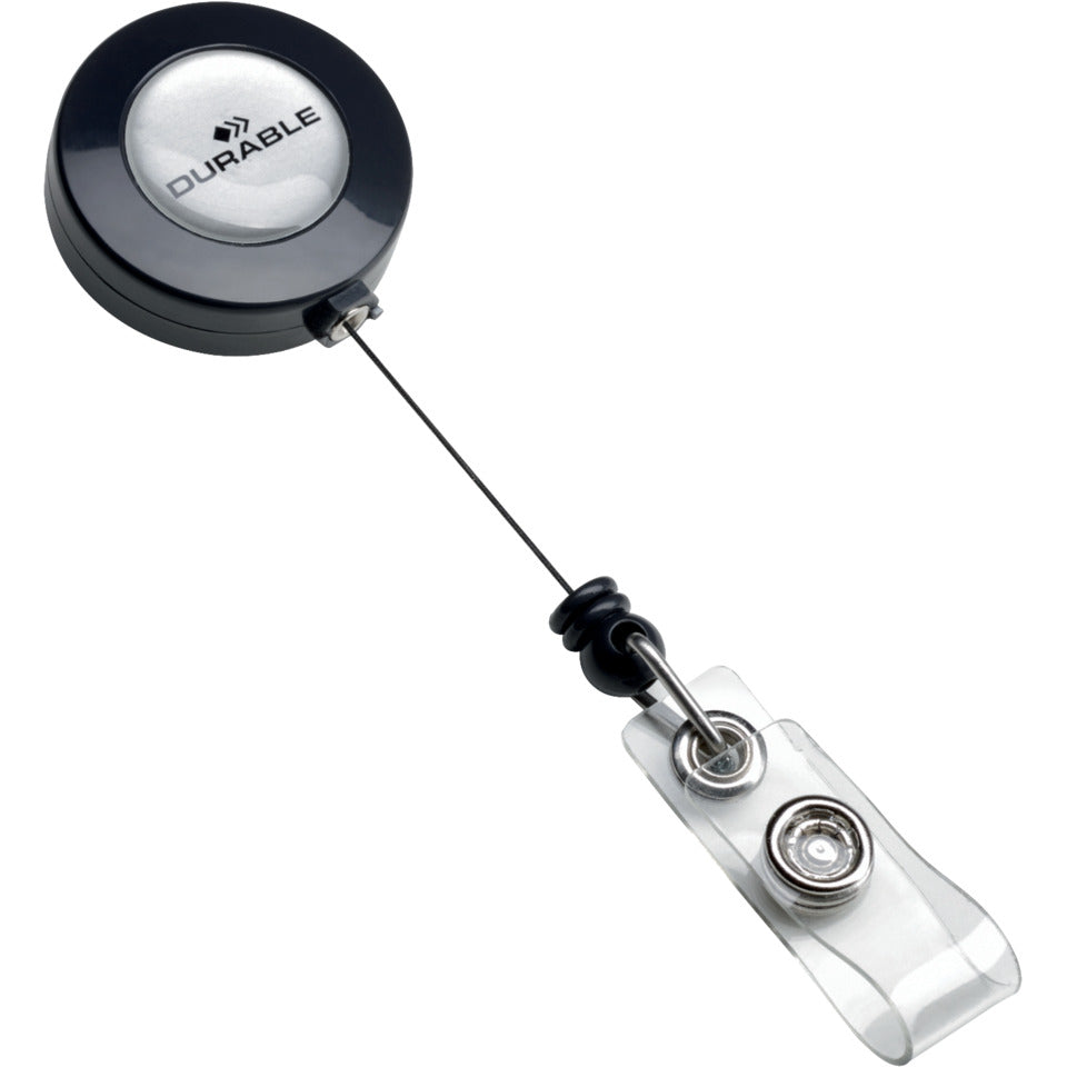 Ausweishalter mit Aufrollmechanismus, 10 Stück, anthrazit DURABLE 8152 58