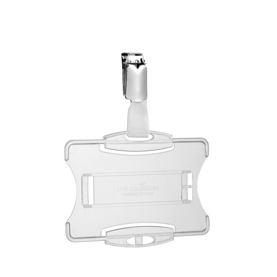 Ausweiskartenhalter mit Metallclip, Kunststoff, 85x54mm, 25 Stück, transparent DURABLE 8118 19 DURABLE 8118 19  25St.