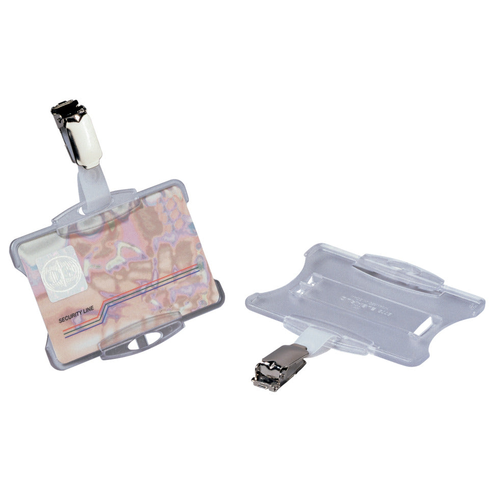 Ausweiskartenhalter mit Metallclip, Kunststoff, 85x54mm, 25 Stück, transparent DURABLE 8118 19 DURABLE 8118 19  25St.