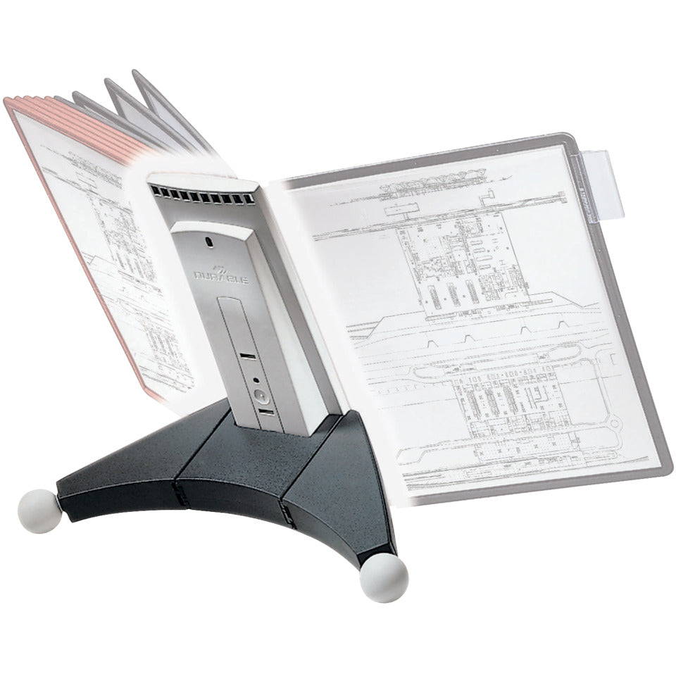 Sichttafelständer SHERPA® TABLE MODULE 10, anthrazit, 250 x 350 x 100 mm DURABLE 5623 57 DURABLE 5623 57  leer für 10 Tafeln