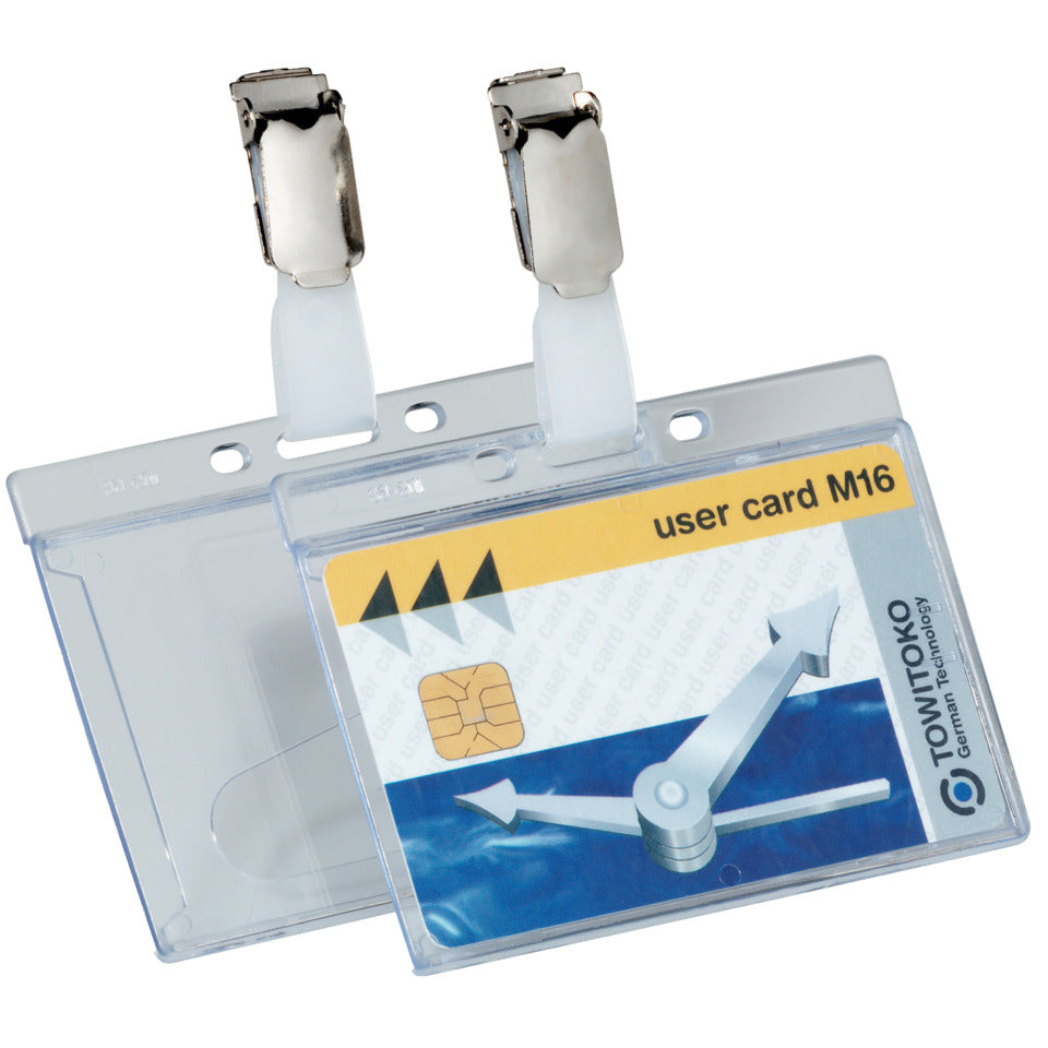 Namensschild mit Security Clip, Kunststoff, transparent, 85 x 54 mm, 25 Stück DURABLE 8005 19 DURABLE 8005 19 54x87