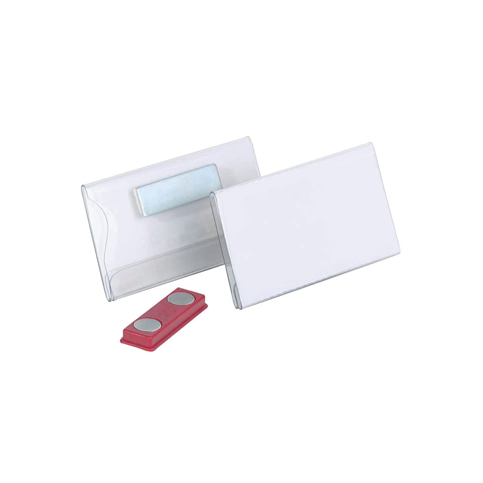 Namensschild mit Magnet, Doppelmagnet, Hartfolie, transparent, 75 x 40 mm, 25 Stück DURABLE 8116 19 DURABLE 8116 19 magnetisch