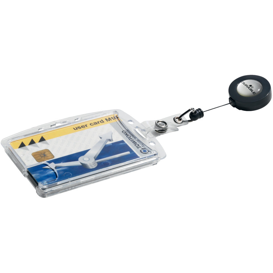 Ausweishalter Doppelbox mit Jojo, 54x87mm, 10 Stück DURABLE 8224 19 DURABLE 8224 19 54x87mm