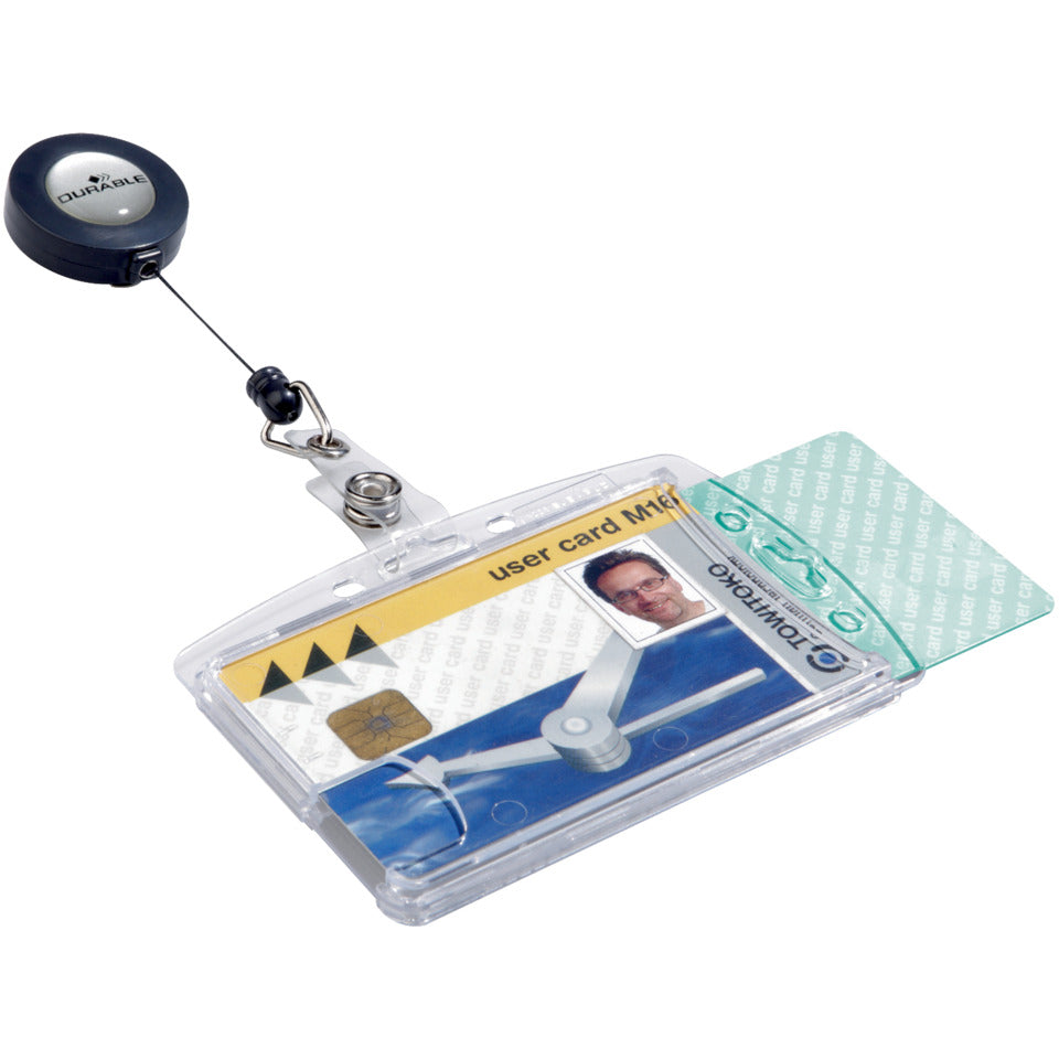 Ausweishalter Doppelbox mit Jojo, 54x87mm, 10 Stück DURABLE 8224 19 DURABLE 8224 19 54x87mm