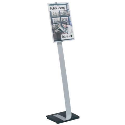 Präsentationsständer CRYSTAL SIGN STAND A3, DIN A3, metallic silber