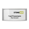 Namensschild CLASSIC mit Magnet - 34 x 74 mm, silber