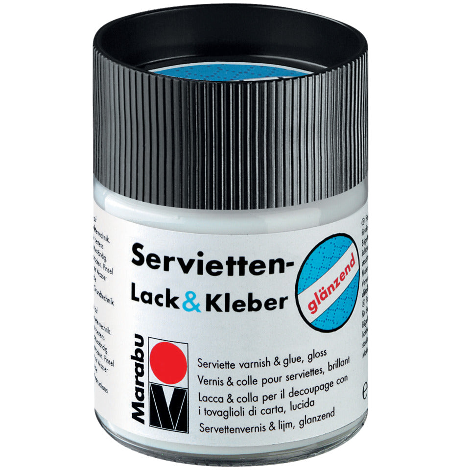 Serviettentechniklack & Kleber, glänzend, 250ml MARABU 11400 013 844 MARABU 1140 13 844 glänz.250ml