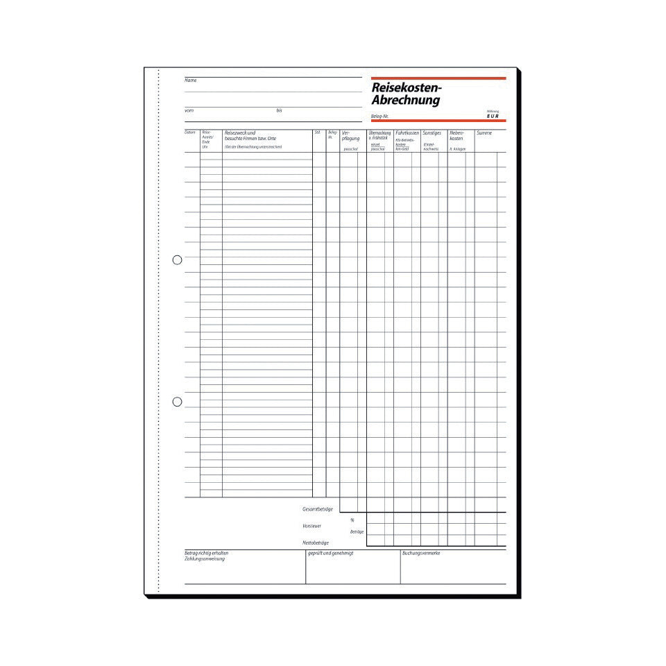 Reisekostenabrechnung monatlich, A4, 50 Blatt SIGEL RA415 SIGEL RA415 monatlich