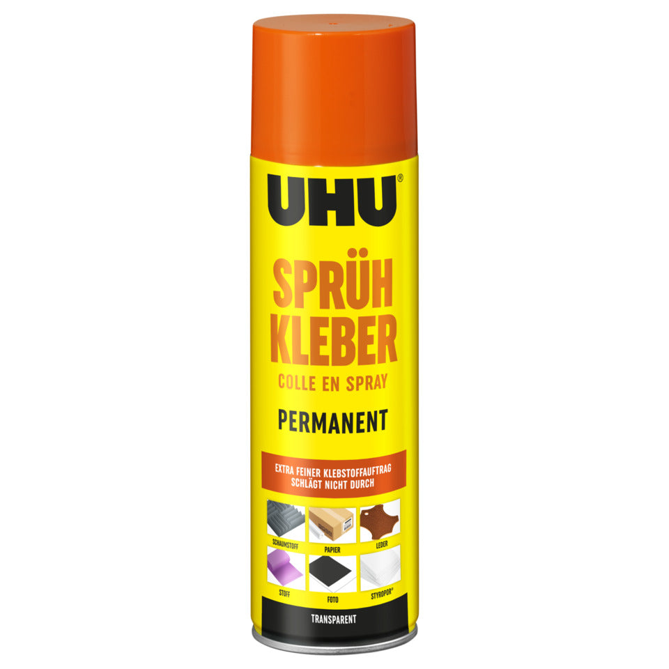 Sprühkleber TRANSPARENT+PERMANENT, Dose mit 500 ml UHU 46745
