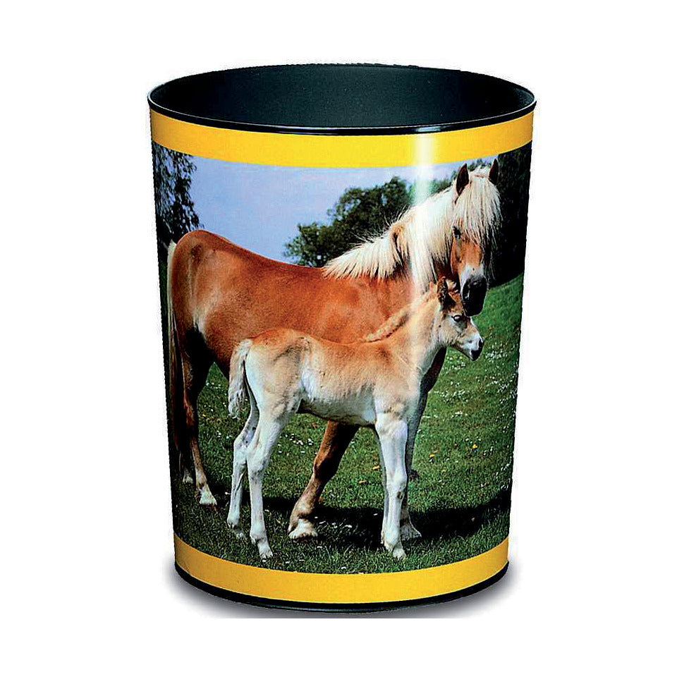 Papierkorb Pferd und Fohlen, 13L, Ø 30cm, rund LÄUFER 26557 LÄUFER 26557 H.30cm Kunstst.