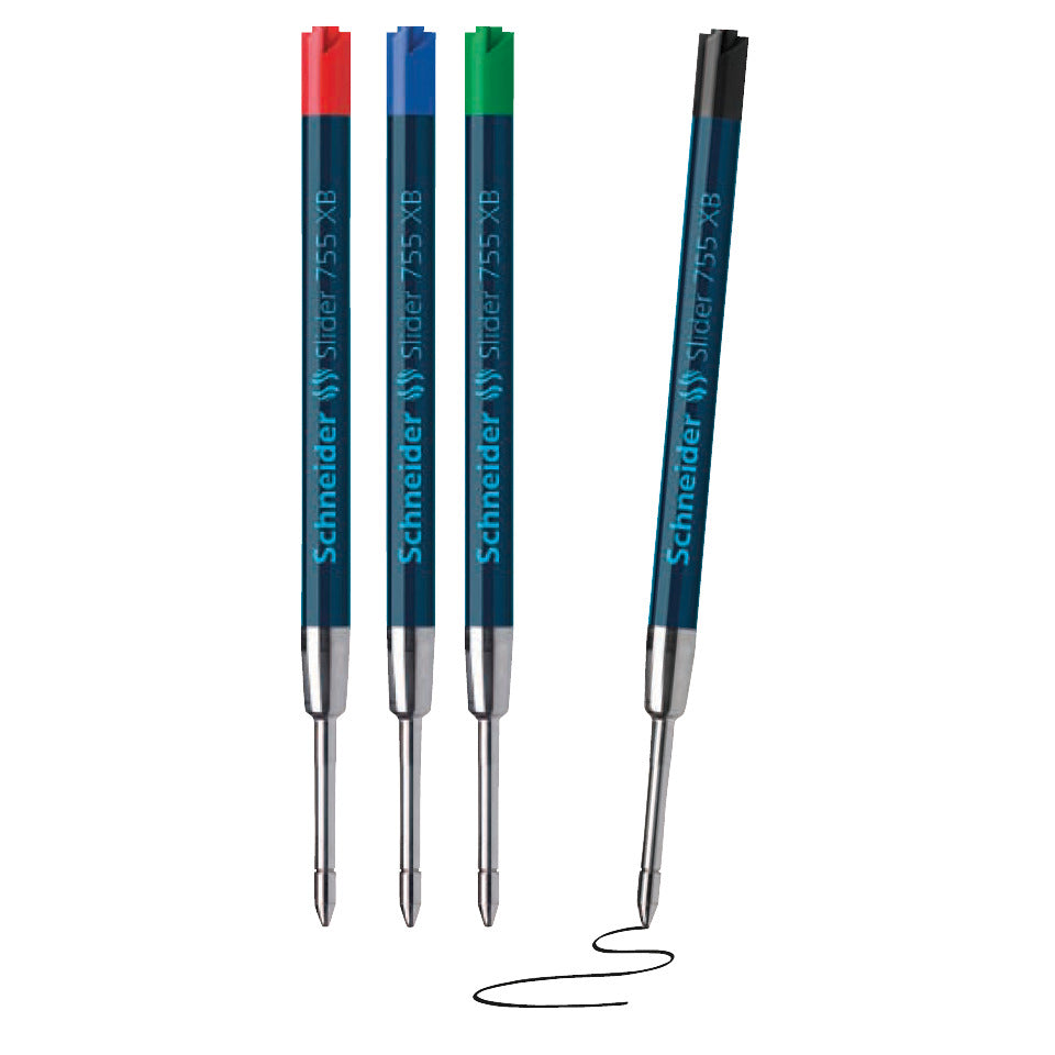 Kugelschreibermine Slider 755, dokumentenecht, XB, 20x schwarz, 30x blau SCHNEIDER 2779