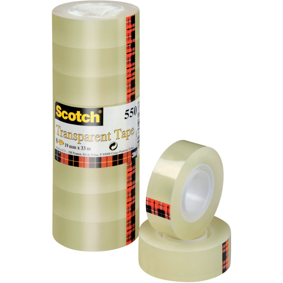 Klebefilm transparent 550, Polypropylenfolie, 33 m x 19 mm, 8 Rollen SCOTCH 5501933 SCOTCH 5501933  8RL