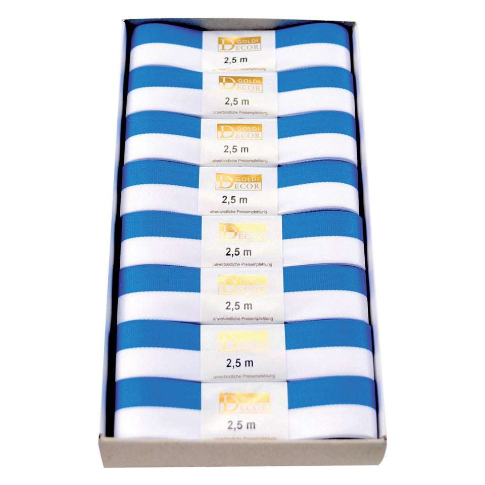 Zierband National, 25mmx2,5m, weiß/blau GOLDINA 147125871525 147125321525 weiß/blau