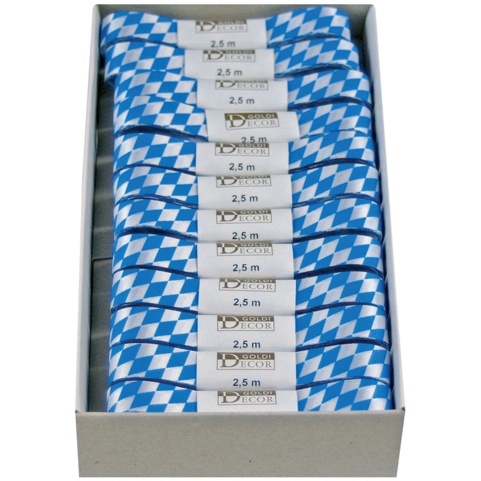Zierband Raute, 15mmx2,5m, weiß/blau GOLDINA 147215871525