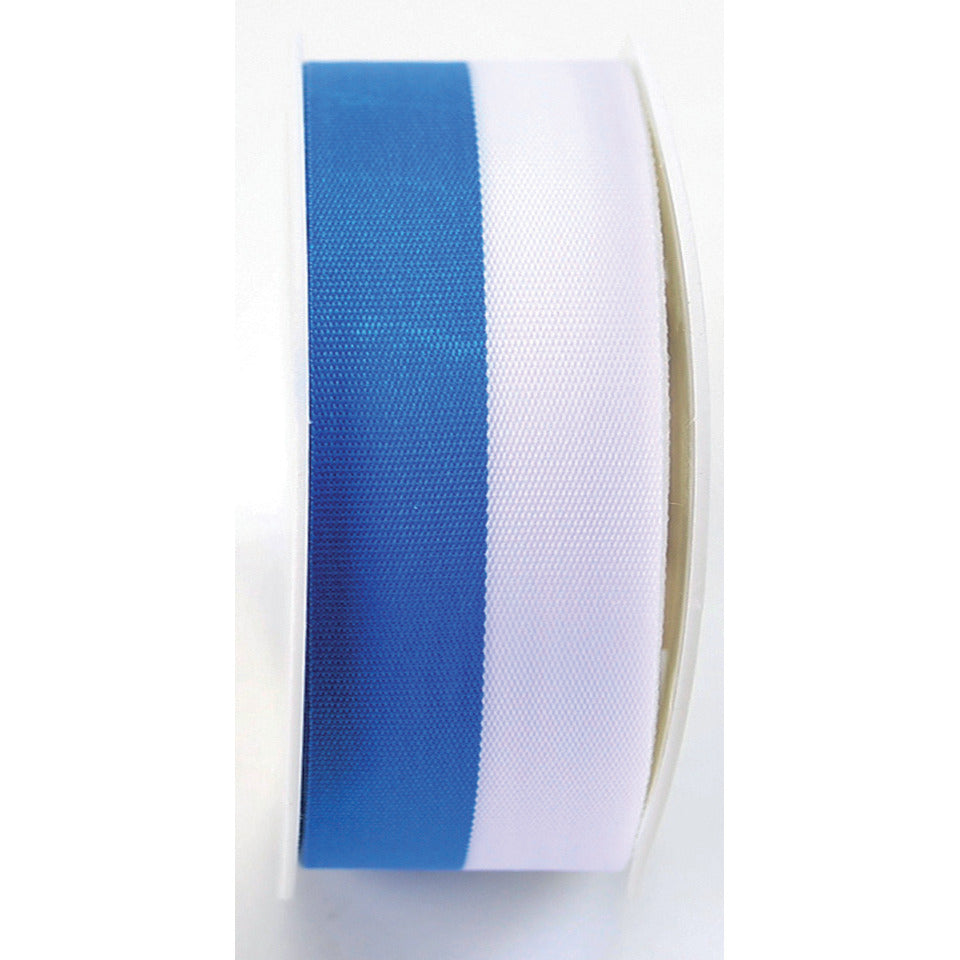 Zier Acetatband, 25mmx25m, weiß/blau GOLDINA 847125320025 84712532010025 bayernblau/weiß