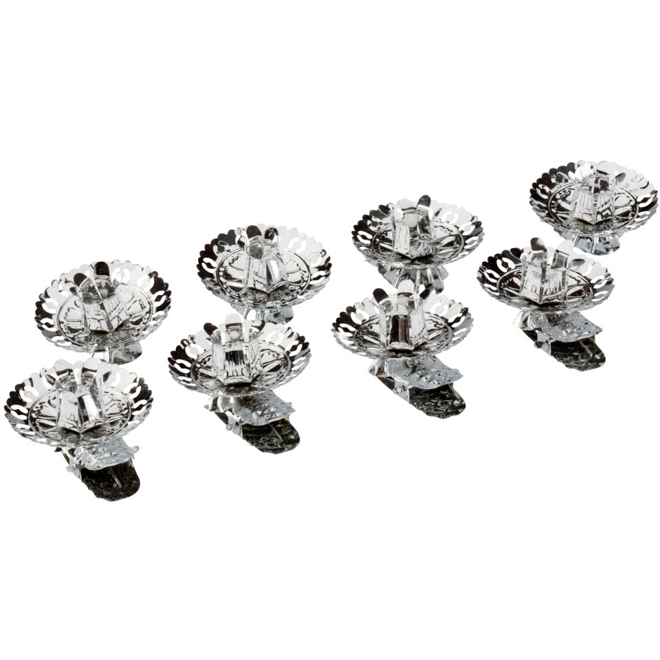 Christbaumkerzenhalter, 10 Stück, silber  10002 10002 D15 mm 10ST m.Klipp