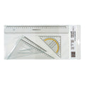 Zeichengarnitur, transparenter Kunststoff, Lineal 30 cm, Winkel 45°/60° je 20 cm, Geodreieck 16 cm RUMOLD Z 310 RUMOLD  Z310 Pl.i. Etui