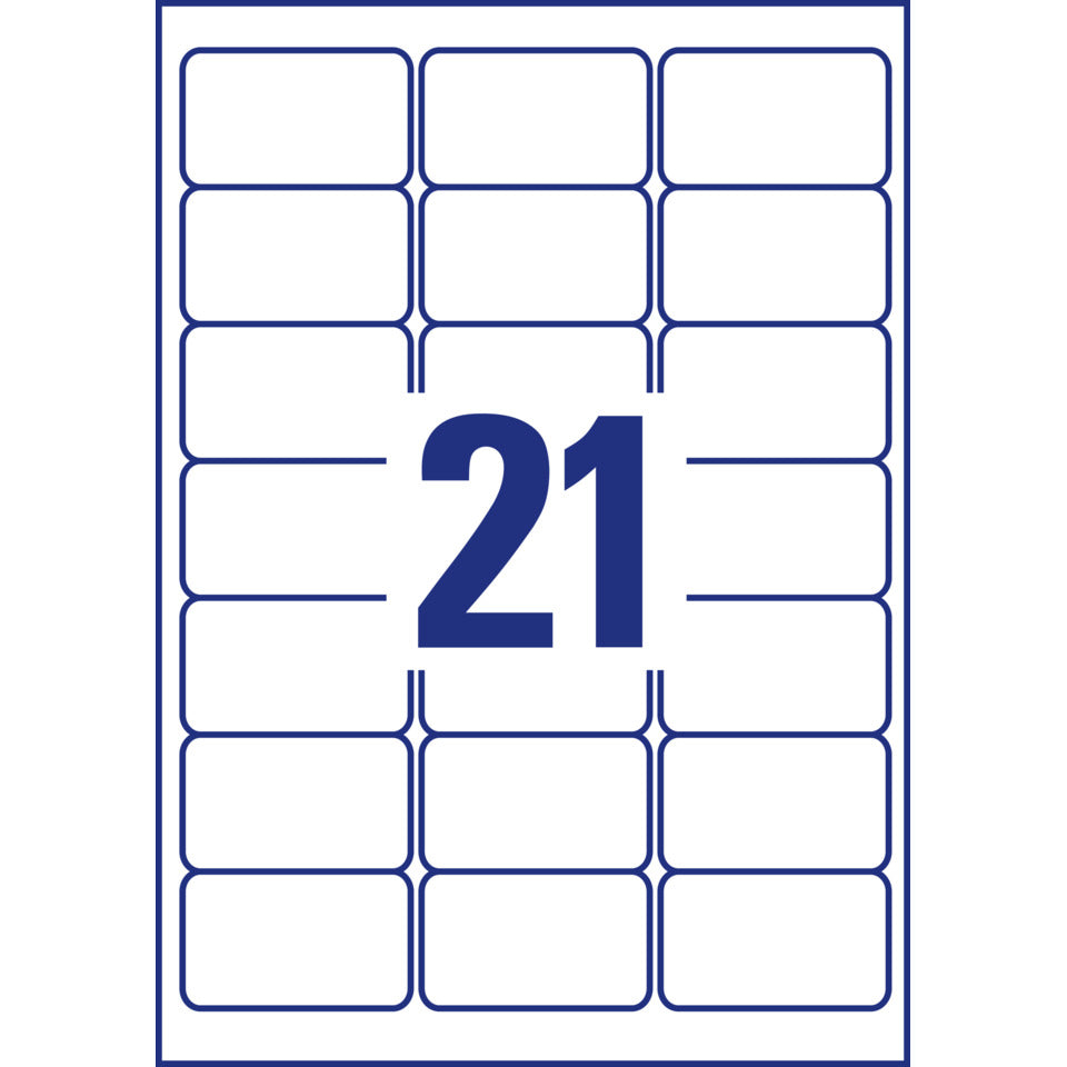 Adress-Etiketten, 63,5x38,1mm, 525 Stück, weiß AVERY ZWECKFORM J8160-25 ZWECKFORM J8160-25  63.5x38.1