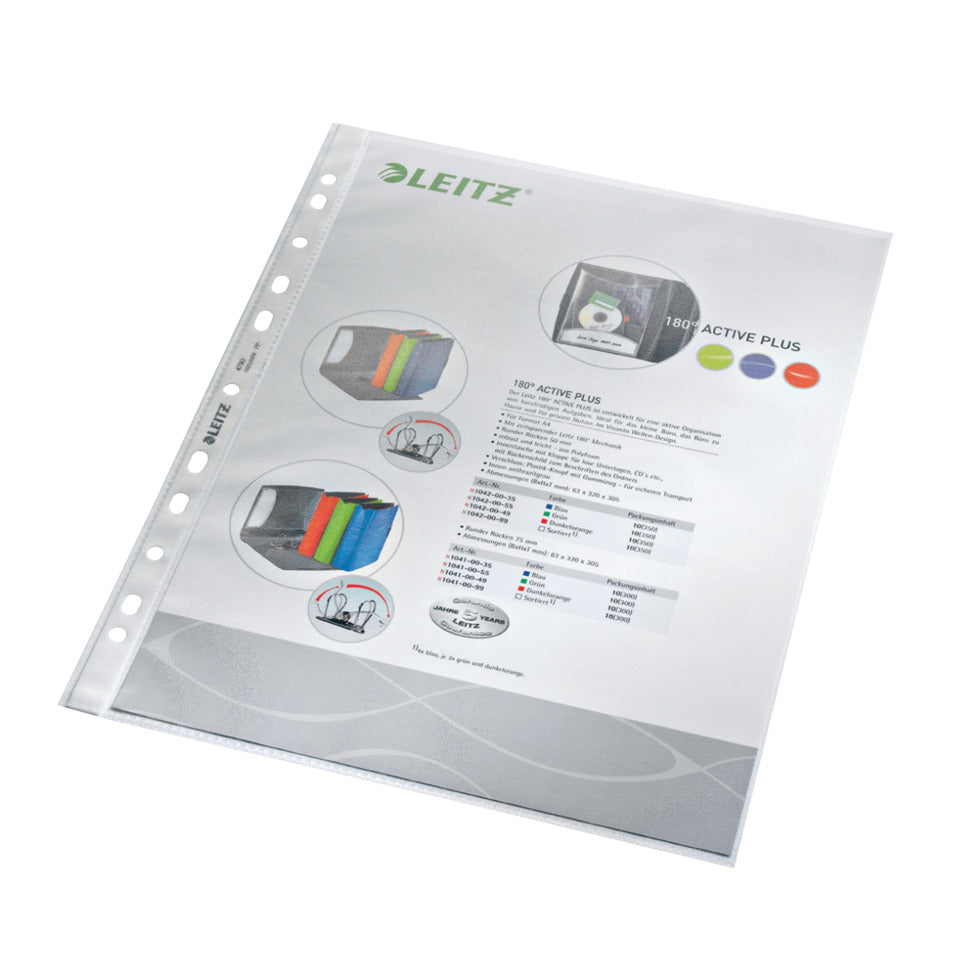 Prospekthülle Standard, A4, PP, genarbt, dokumentenecht, 100 Stück, farblos LEITZ 4790-00-00 LEITZ 4790-00-00 100ST 0,07mm
