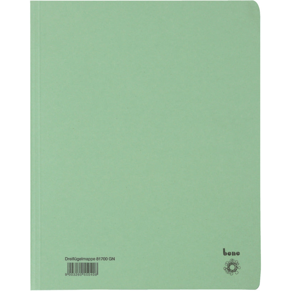 Dreiflügelmappe, A4, 250g/m², Karton, grün BENE 81700GN BENE 81700GN 105325