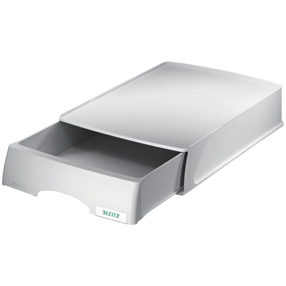 Briefkorb Plus mit Schublade, A4 quer, Polystyrol, grau LEITZ 5210-00-85 LEITZ 5210-00-85 m. Schublade