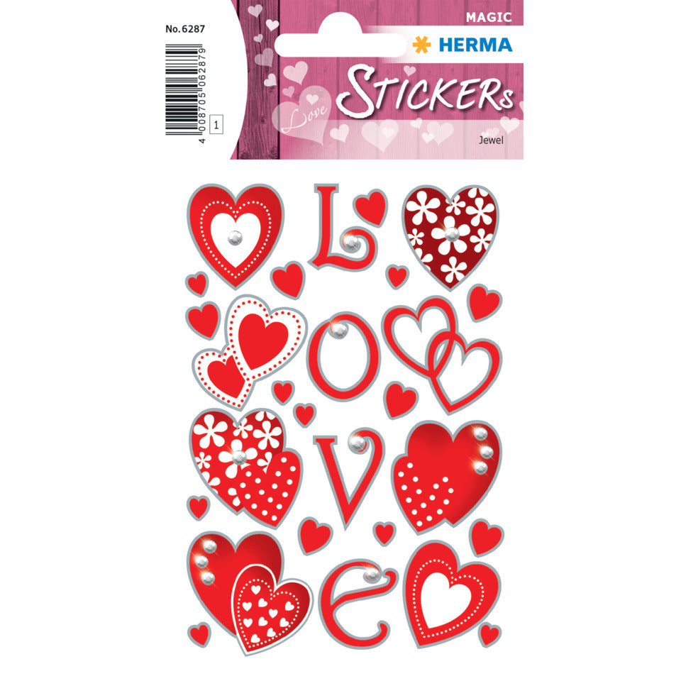 Sticker Love, Jewel, 12 Stück HERMA 6287 HERMA 6287 Jewel Magicsticker