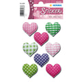 Sticker Herzen, Stoff, 8 Stück HERMA 6288 HERMA 6288 Stoff Magicsticker