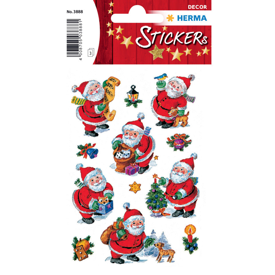 Sticker Lustiger Nikolaus, 36 Stück HERMA 3888 HERMA 3888 Weihnachten 3 Blatt
