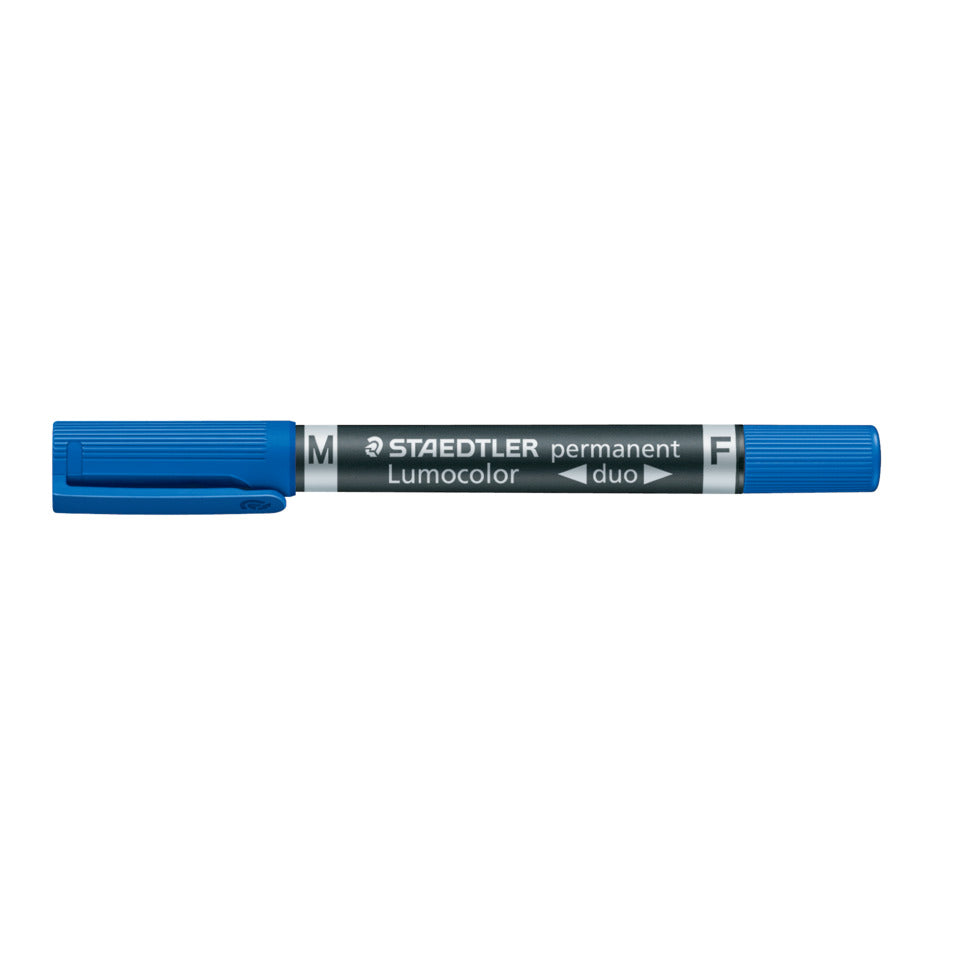 Permanentmarker Lumocolor® duo, nachfüllbar, 0.6 mm und 1.5 mm, blau STAEDTLER 348-3 STAEDTLER Lumocolor 348-3