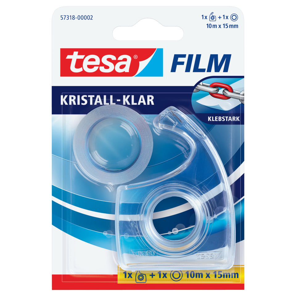 Klebefilm tesafilm® inkl. Handabroller, 10mx15mm, kristall-klar TESA 57318-00002-02 TESAFILM 57318-00002-02 m. M.