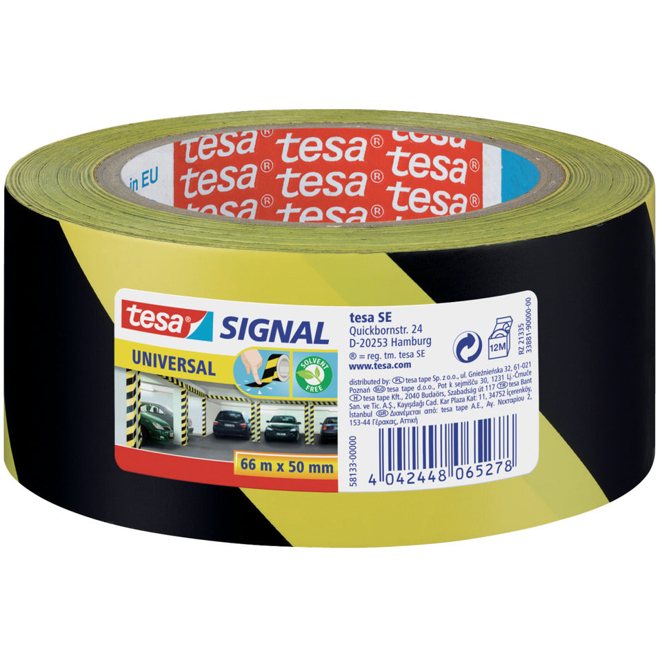 Markierungsklebeband Signal Universal, PP, 66 m x 50 mm, gelb-schwarz TESA 58133-00000-02 TESA 58133-00000-00  50mm 66m